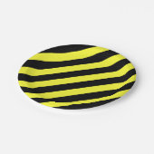 黒ストライプと黄 ペーパープレート (アングル)