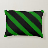 黒ストライプのとケリーグリーンのかわいい柄 アクセントクッション (裏面)