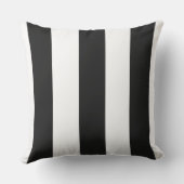 黒ストライプのと白の屋内 アウトドアクッション (裏面)