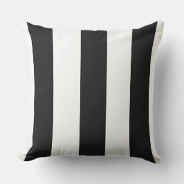 黒ストライプのと白の屋内 アウトドアクッション