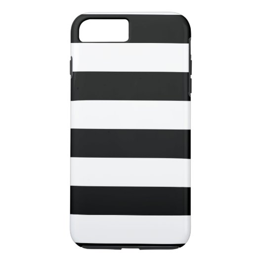 黒ストライプのと白の水平電話ケース Case-Mate iPhoneケース (裏面)