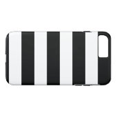 黒ストライプのと白の水平電話ケース Case-Mate iPhoneケース (裏面(横))