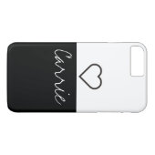 黒ストライプのと白 |カスタマイズ可能な文字とフォント Case-Mate iPhoneケース (裏面(横))