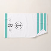 黒ストライプのパーソナライズされた丸いかり ハンドタオル (ハンドタオル)