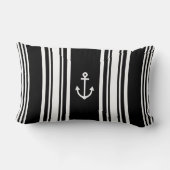 黒ストライプの航海の装飾用クッション ランバークッション (裏面)