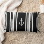 黒ストライプの航海の装飾用クッション ランバークッション (ブランケット)