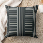 黒ストライプの色、灰色、トープ装飾用クッション クッション (ブランケット)