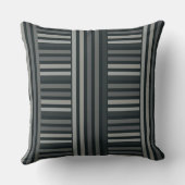 黒ストライプの色、灰色、トープ装飾用クッション クッション (裏面)