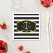 黒ストライプの金ゴールド法はかりで測卒業党 スタンダードカクテルナプキン (インサイチュ)