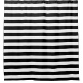 黒ストライプの シャワーカーテン (正面)