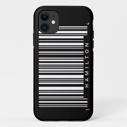 黒ストライプバーコード名 Case-Mate iPhoneケース (裏面)