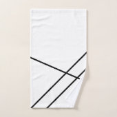 黒ストライプ浴用タオルのセットの対角線 バスタオルセット (ハンドタオル)