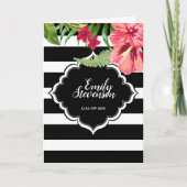 黒ストライプ色の花と熱帯の花 – 漸進的 シーズンカード (正面)