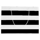 黒ストライプ色パターン{背景色を選択} ラージペーパーバッグ (裏面)