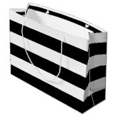 黒ストライプ色パターン{背景色を選択} ラージペーパーバッグ (裏面アングル)