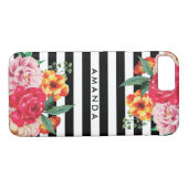 黒ストライプ色牡丹の花名 Case-Mate iPhoneケース (裏面(横))