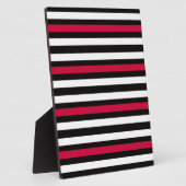 黒ストライプ色赤白 フォトプラーク (側面)