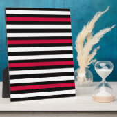 黒ストライプ色赤白 フォトプラーク (側面)