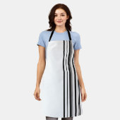 黒ストライプ色 エプロン (着用した状態)