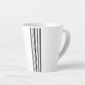 黒ストライプ色 カフェラテマグ (右アングル)