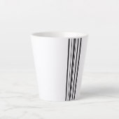 黒ストライプ色 カフェラテマグ (正面)