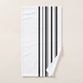 黒ストライプ色 バスタオルセット (ハンドタオル)