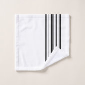 黒ストライプ色 バスタオルセット (ウォッシュタオル)