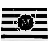 黒ストライプ色 ラージペーパーバッグ (正面)