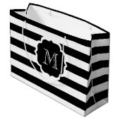 黒ストライプ色 ラージペーパーバッグ (裏面アングル)