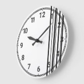 黒ストライプ色 ラージ壁時計 (傾斜)