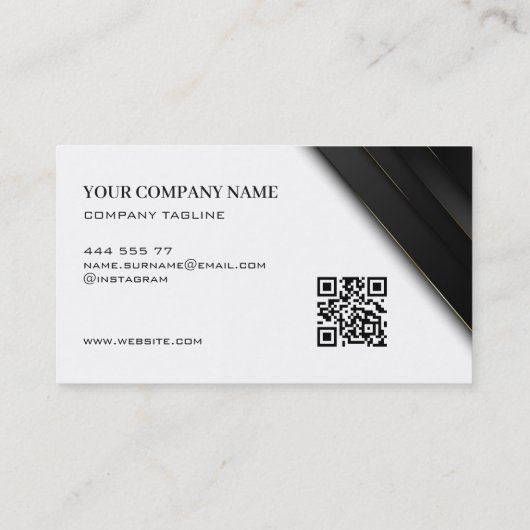 黒ストライプ金ゴールド細線 名刺 (裏面)