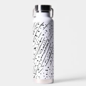 黒ストライプ、白、灰色のパターンまたは水玉模様 ウォーターボトル (正面)