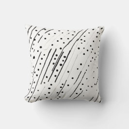 黒ストライプ、白、灰色のパターンまたは水玉模様 クッション