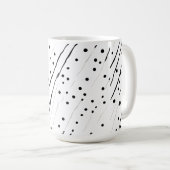 黒ストライプ、白、灰色のパターンまたは水玉模様 コーヒーマグカップ (正面右)