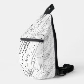 黒ストライプ、白、灰色のパターンまたは水玉模様 スリングバッグ (右コーナー)