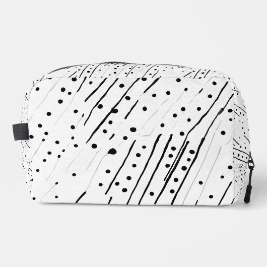 黒ストライプ、白、灰色のパターンまたは水玉模様 ドップキット (正面)