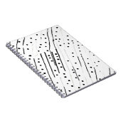 黒ストライプ、白、灰色のパターンまたは水玉模様 ノートブック (右側)