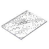 黒ストライプ、白、灰色のパターンまたは水玉模様 ノートブック (左側)