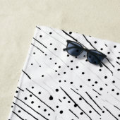 黒ストライプ、白、灰色のパターンまたは水玉模様 ビーチタオル (インサイチュ)