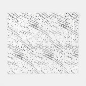 黒ストライプ、白、灰色のパターンまたは水玉模様 フリースブランケット (正面(横))