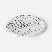 黒ストライプ、白、灰色のパターンまたは水玉模様 ペーパープレート (アングル)