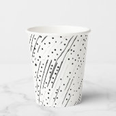 黒ストライプ、白、灰色のパターンまたは水玉模様 紙コップ (裏面)