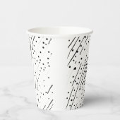 黒ストライプ、白、灰色のパターンまたは水玉模様 紙コップ (左)