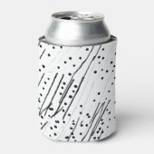 黒ストライプ、白、灰色のパターンまたは水玉模様 缶クーラー (缶正面)
