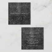 黒スパークルエレガント美しいスタイリスト スクエア名刺 (正面/裏面)