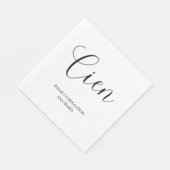 黒スペインの白ミニマリスト100誕生日 スタンダードランチョンナプキン (角)