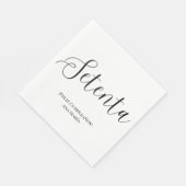 黒スペインの白ミニマリスト70誕生日 スタンダードランチョンナプキン (角)