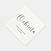 黒スペインの白ミニマリスト80誕生日 スタンダードランチョンナプキン (角)