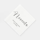 黒スペインの白ミニマリスト90誕生日 スタンダードランチョンナプキン (角)