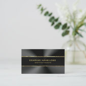 黒スモダンテンレス鋼と金ゴールドアクセント 名刺 (スタンド正面)